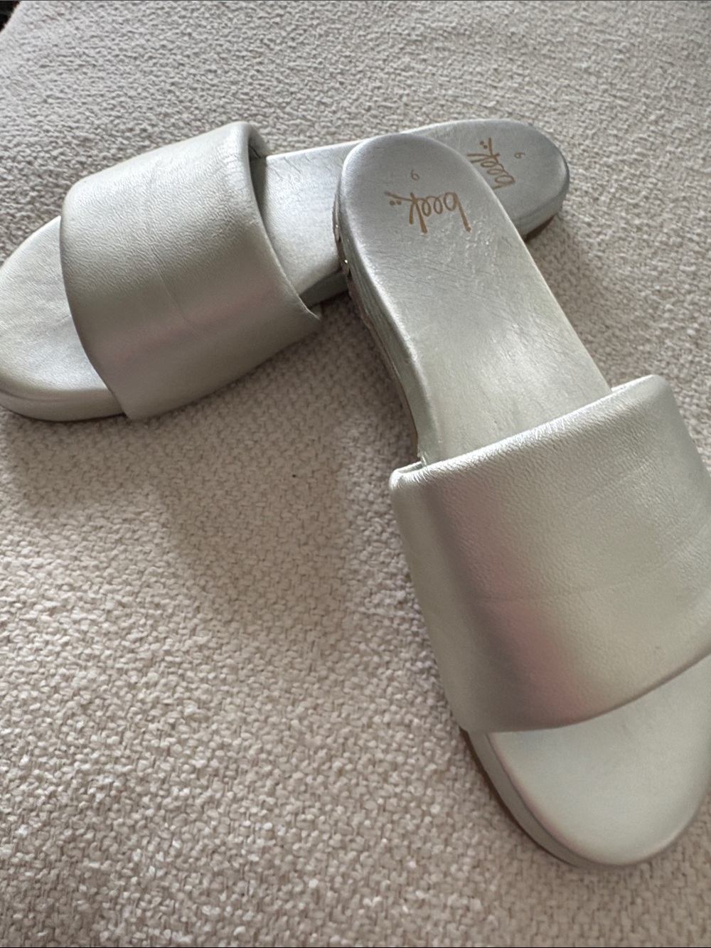 beek Silver Slide Sandals for Women